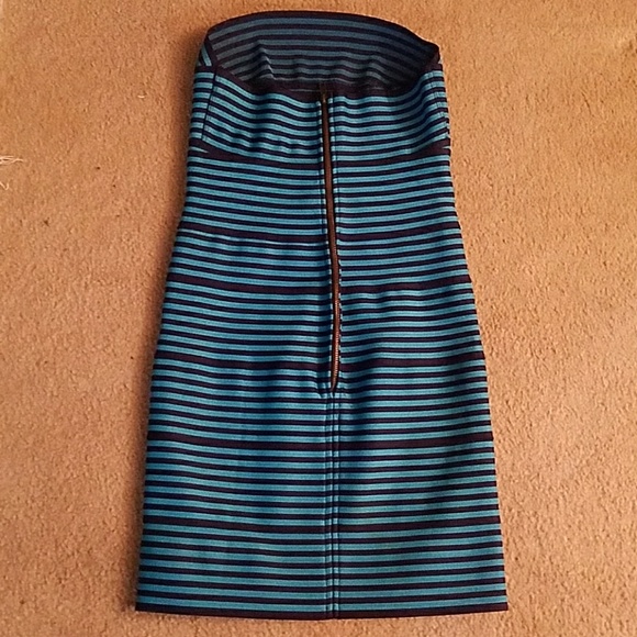 Navy Blue/Turquoise Tube Dress - Picture 2 of 4
